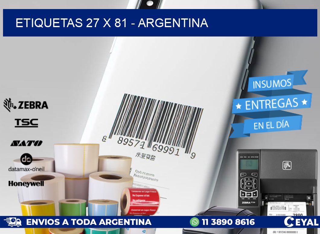 ETIQUETAS 27 x 81 - ARGENTINA