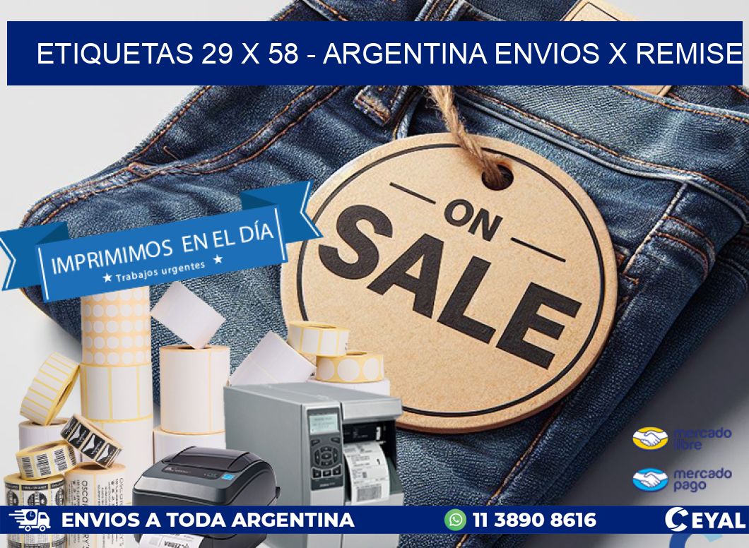 ETIQUETAS 29 x 58 - ARGENTINA ENVIOS X REMISE