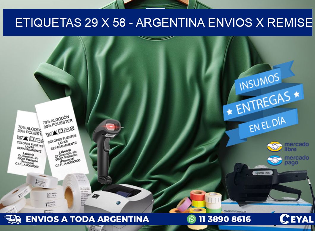 ETIQUETAS 29 x 58 – ARGENTINA ENVIOS X REMISE