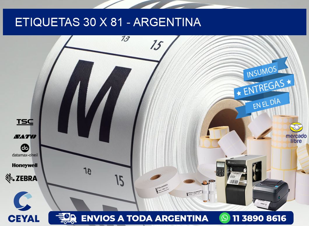 ETIQUETAS 30 x 81 - ARGENTINA