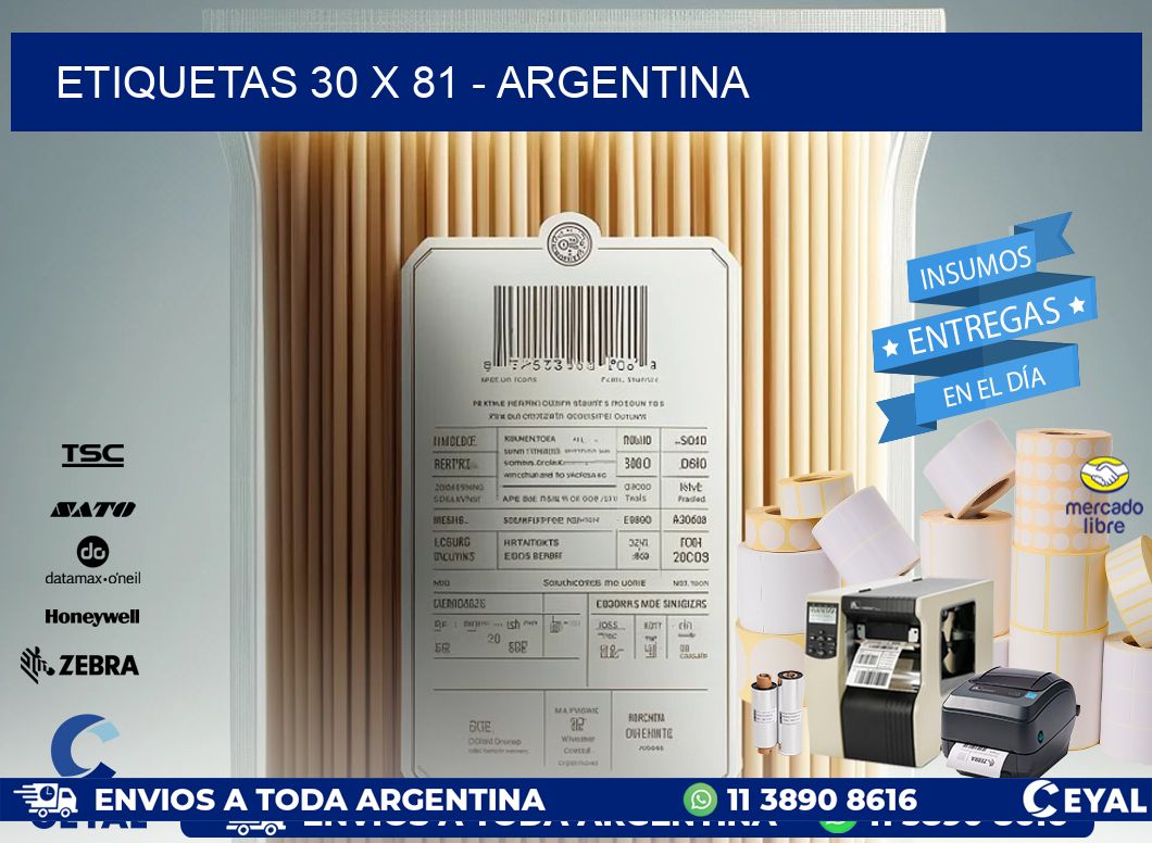 ETIQUETAS 30 x 81 - ARGENTINA