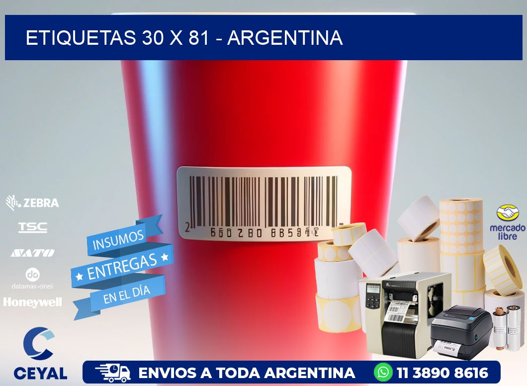 ETIQUETAS 30 x 81 - ARGENTINA