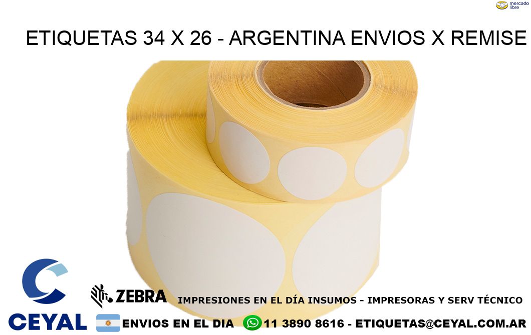 ETIQUETAS 34 x 26 - ARGENTINA ENVIOS X REMISE