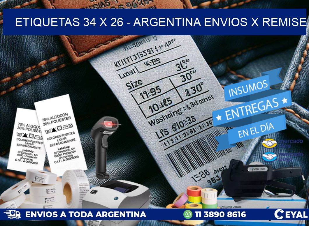 ETIQUETAS 34 x 26 – ARGENTINA ENVIOS X REMISE