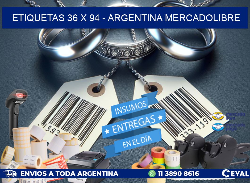 ETIQUETAS 36 x 94 - ARGENTINA MERCADOLIBRE