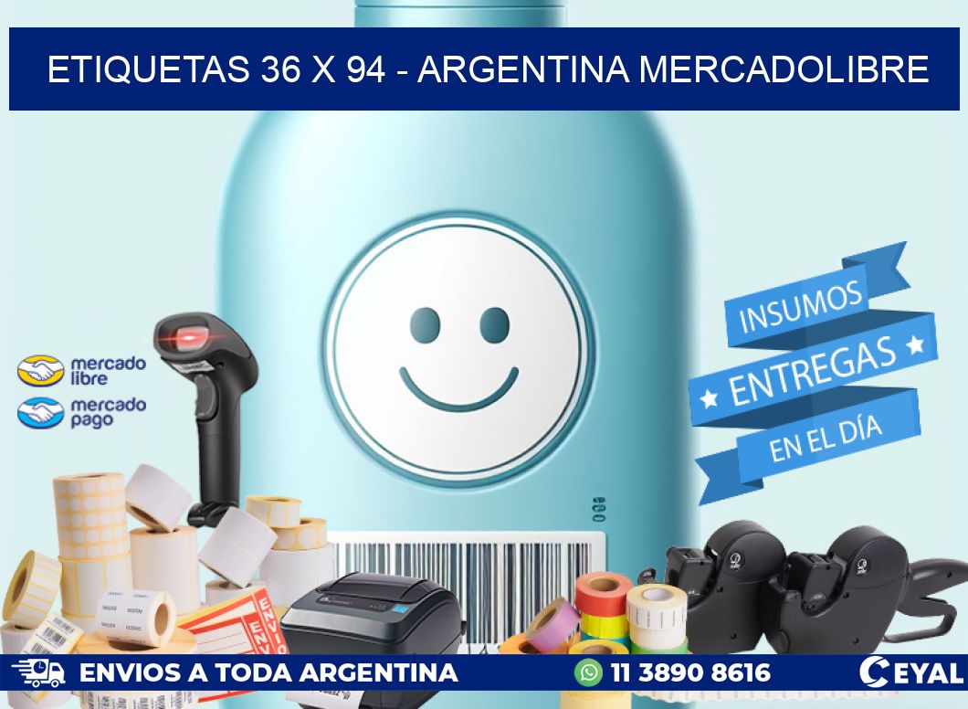 ETIQUETAS 36 x 94 - ARGENTINA MERCADOLIBRE