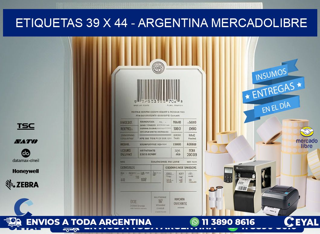 ETIQUETAS 39 x 44 - ARGENTINA MERCADOLIBRE