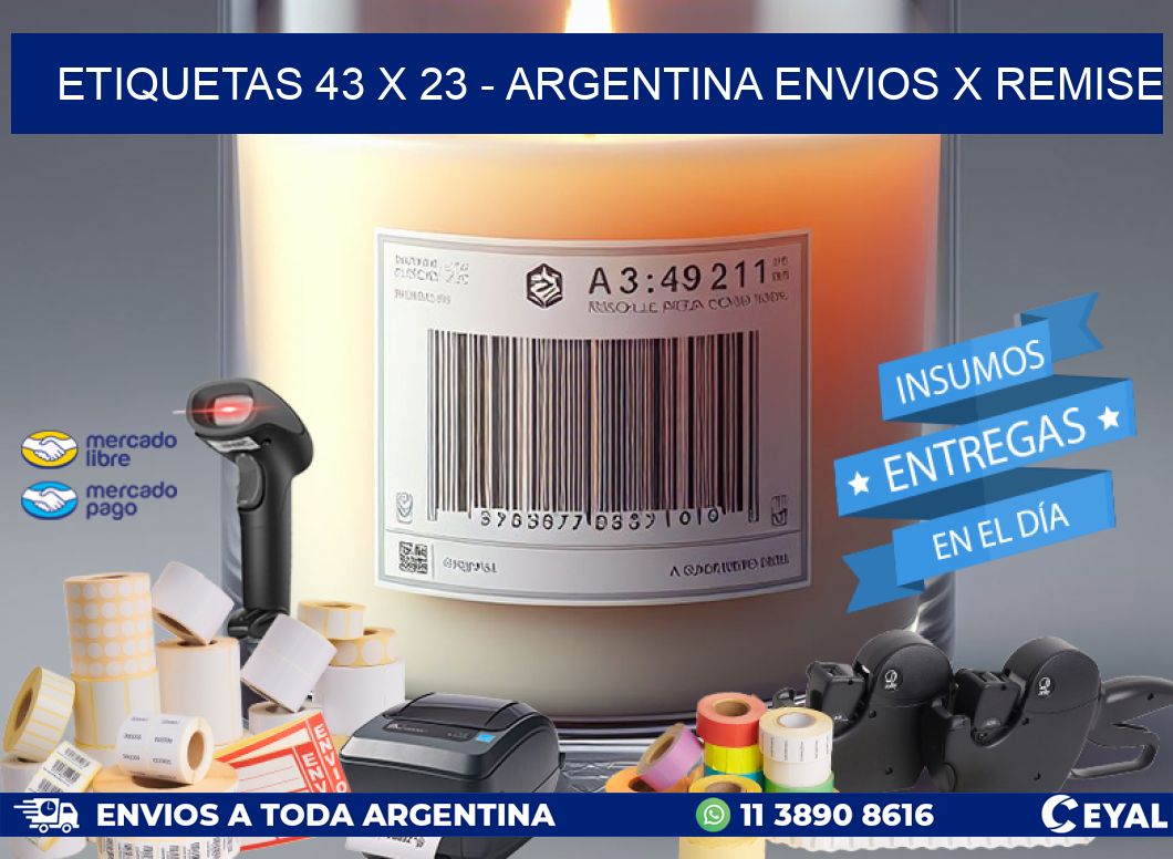 ETIQUETAS 43 x 23 - ARGENTINA ENVIOS X REMISE