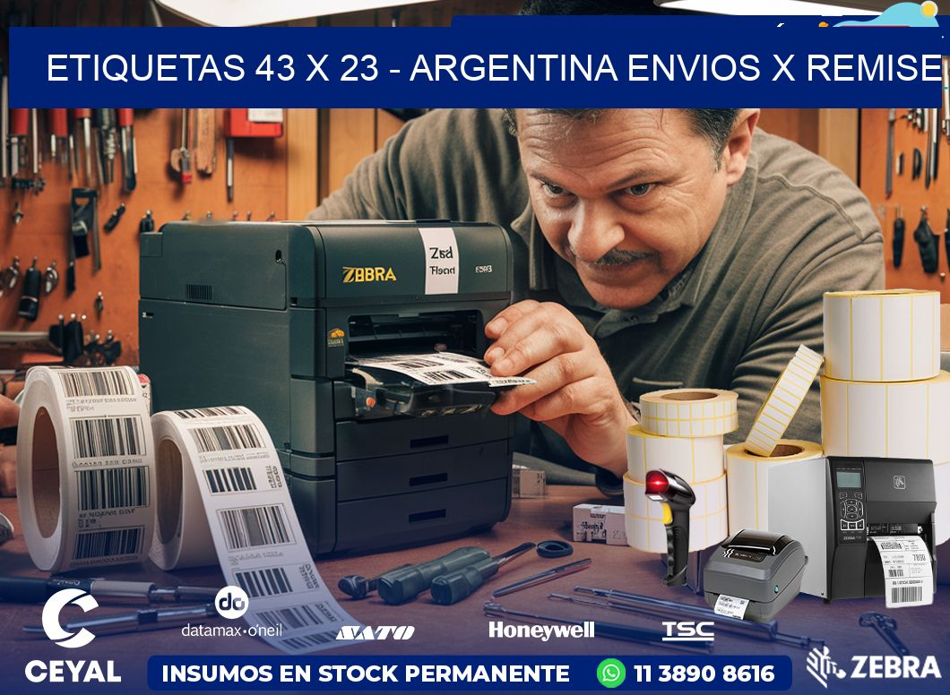 ETIQUETAS 43 x 23 - ARGENTINA ENVIOS X REMISE