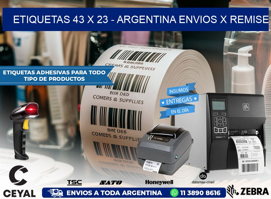 ETIQUETAS 43 x 23 – ARGENTINA ENVIOS X REMISE