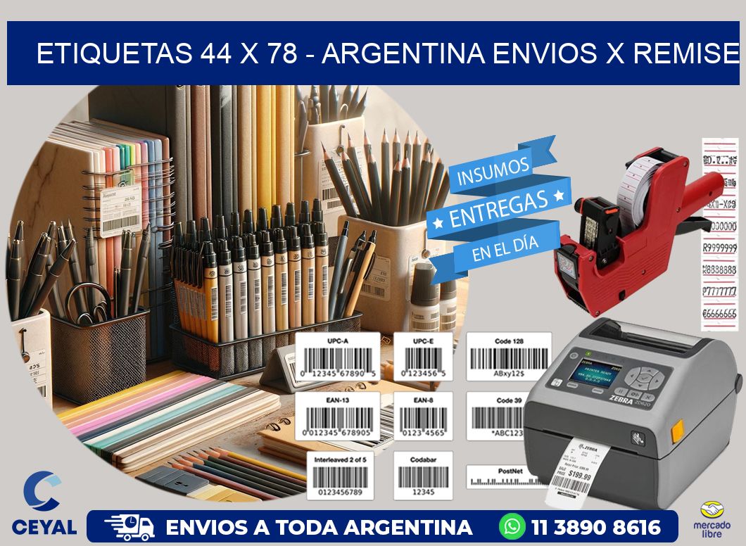 ETIQUETAS 44 x 78 - ARGENTINA ENVIOS X REMISE