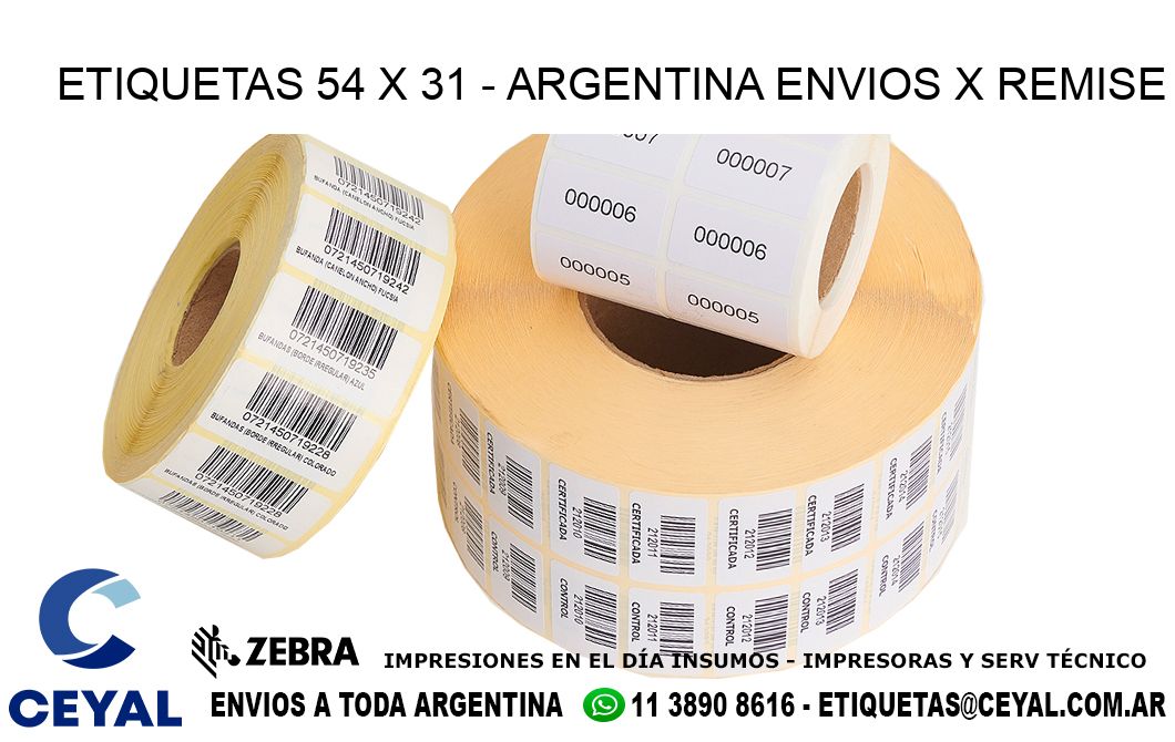 ETIQUETAS 54 x 31 - ARGENTINA ENVIOS X REMISE