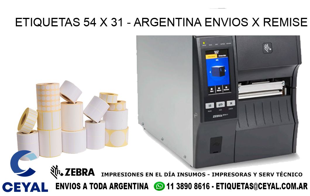 ETIQUETAS 54 x 31 - ARGENTINA ENVIOS X REMISE