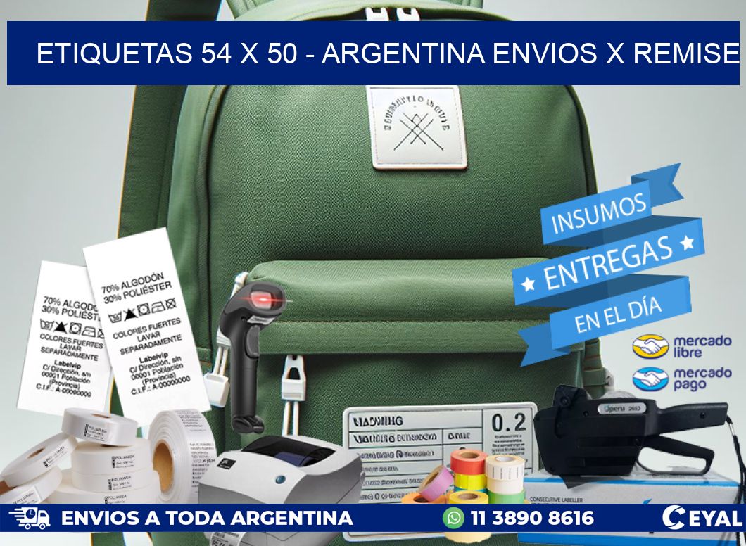 ETIQUETAS 54 x 50 – ARGENTINA ENVIOS X REMISE