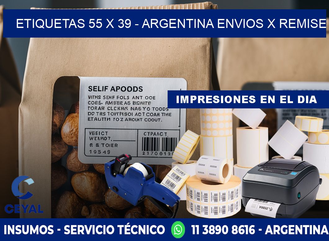 ETIQUETAS 55 x 39 - ARGENTINA ENVIOS X REMISE