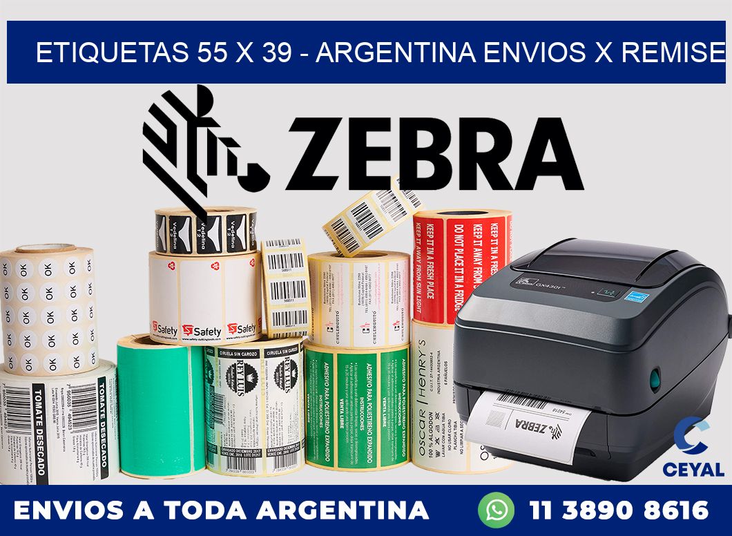 ETIQUETAS 55 x 39 – ARGENTINA ENVIOS X REMISE