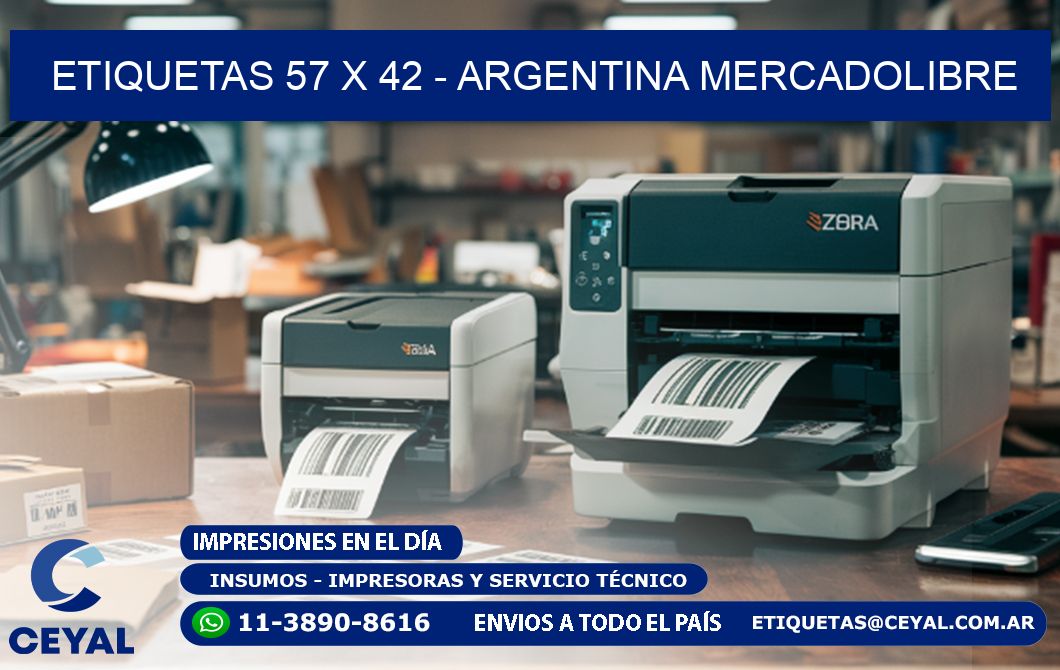 ETIQUETAS 57 x 42 - ARGENTINA MERCADOLIBRE