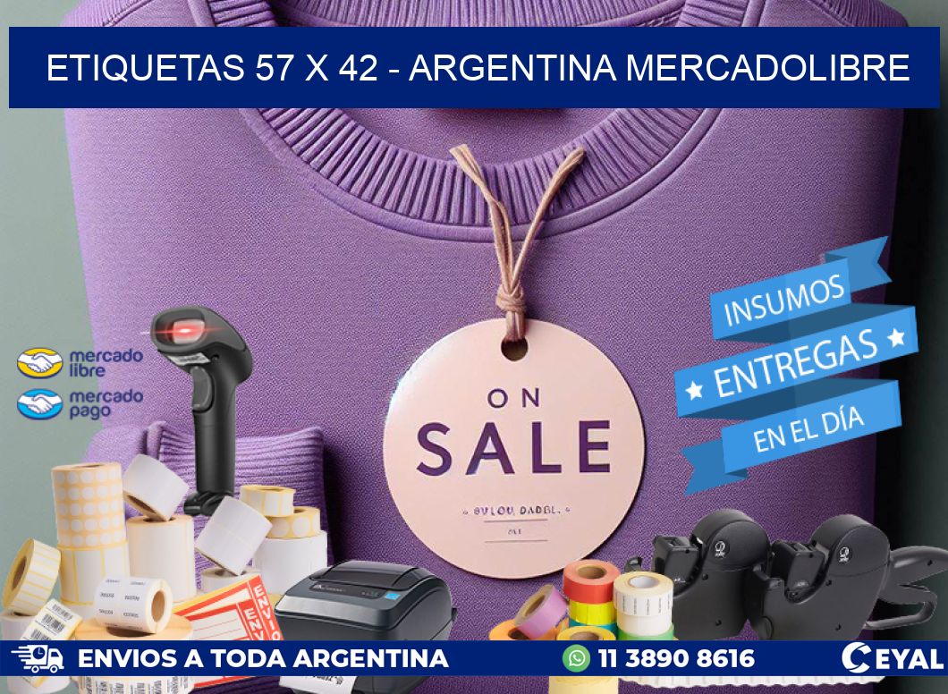 ETIQUETAS 57 x 42 - ARGENTINA MERCADOLIBRE