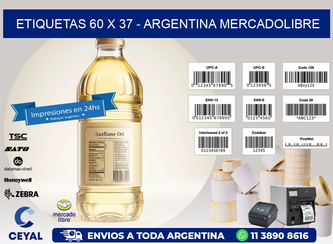 ETIQUETAS 60 x 37 - ARGENTINA MERCADOLIBRE