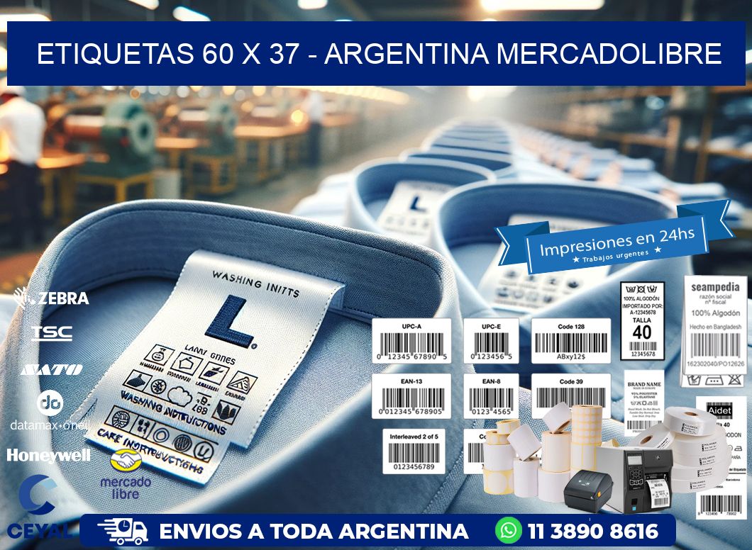 ETIQUETAS 60 x 37 - ARGENTINA MERCADOLIBRE