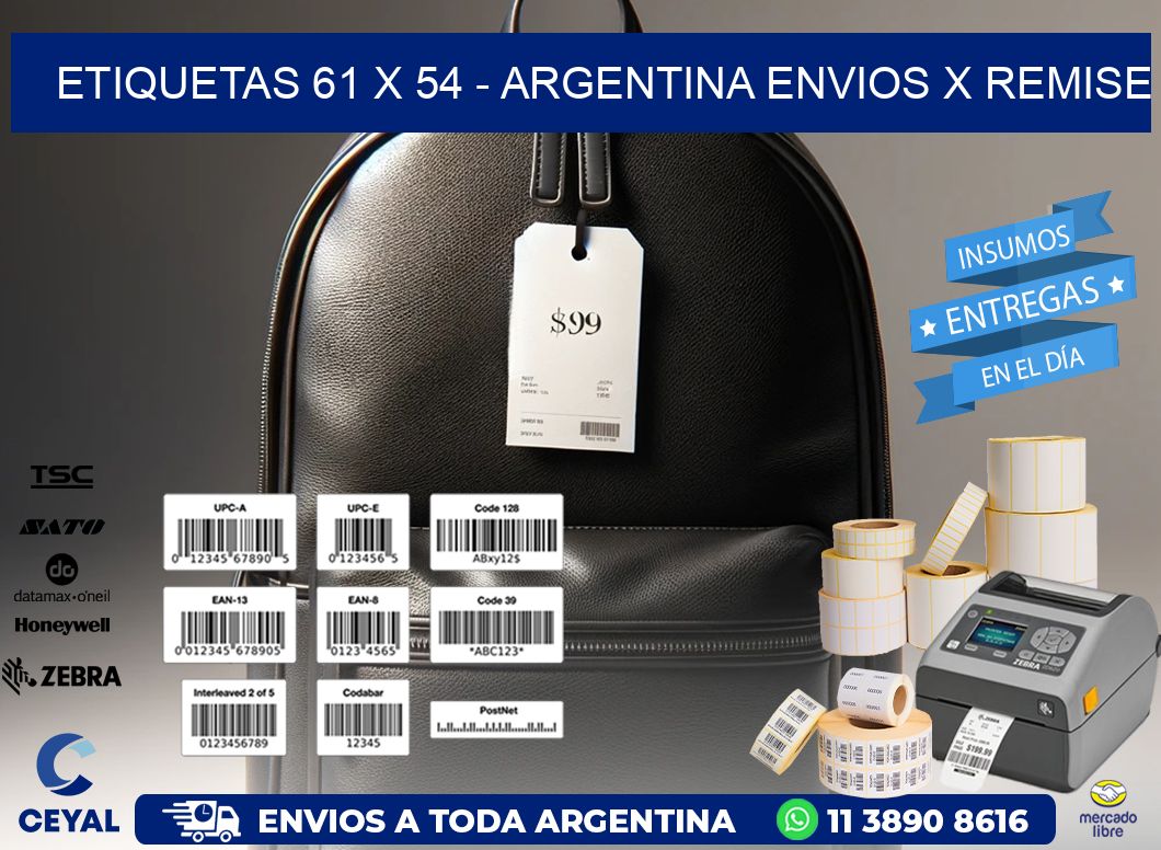 ETIQUETAS 61 x 54 - ARGENTINA ENVIOS X REMISE