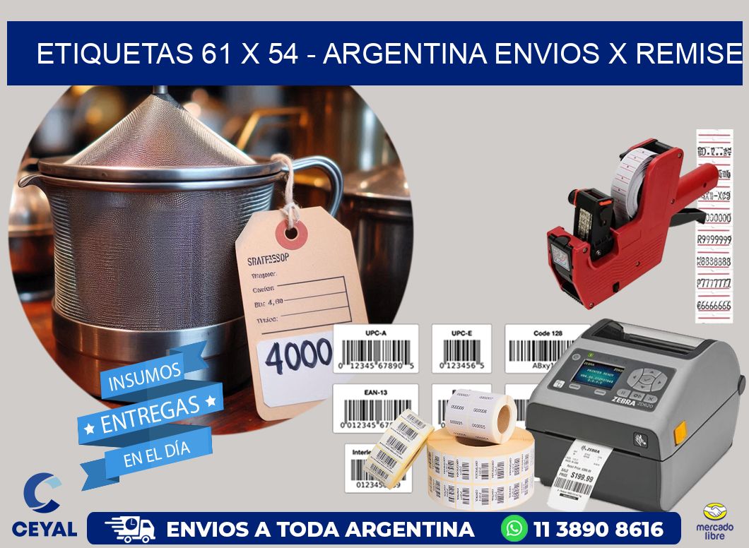 ETIQUETAS 61 x 54 – ARGENTINA ENVIOS X REMISE