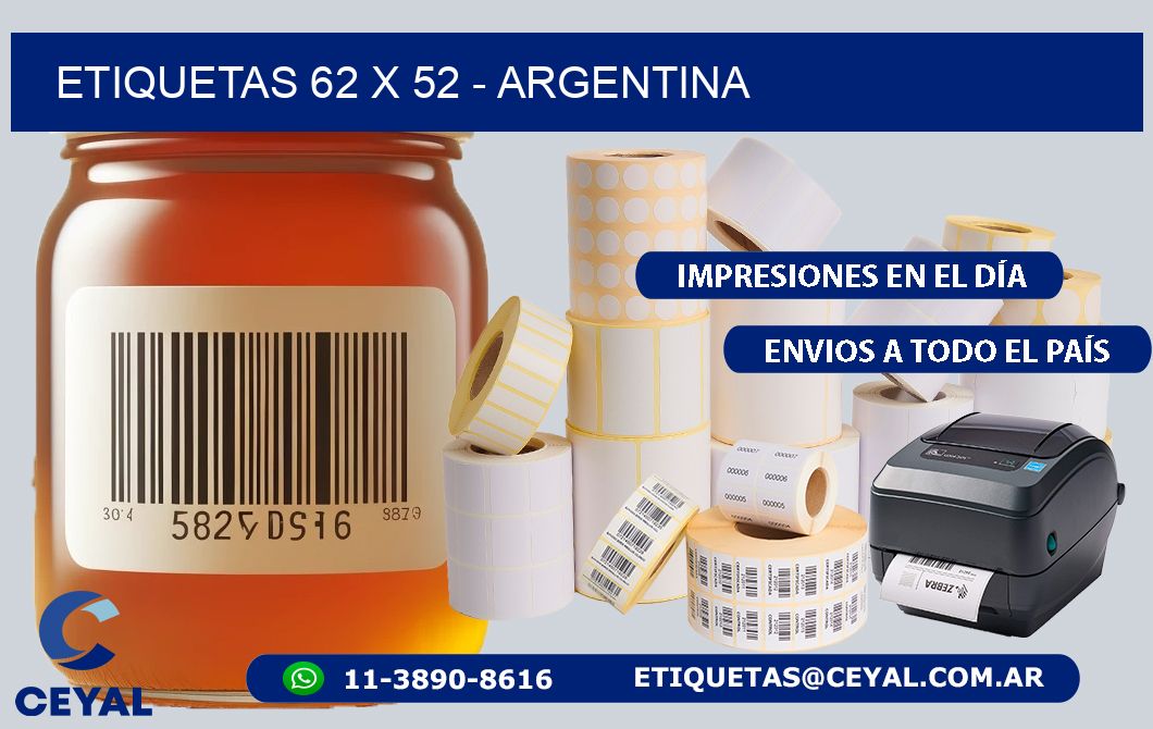 ETIQUETAS 62 x 52 - ARGENTINA