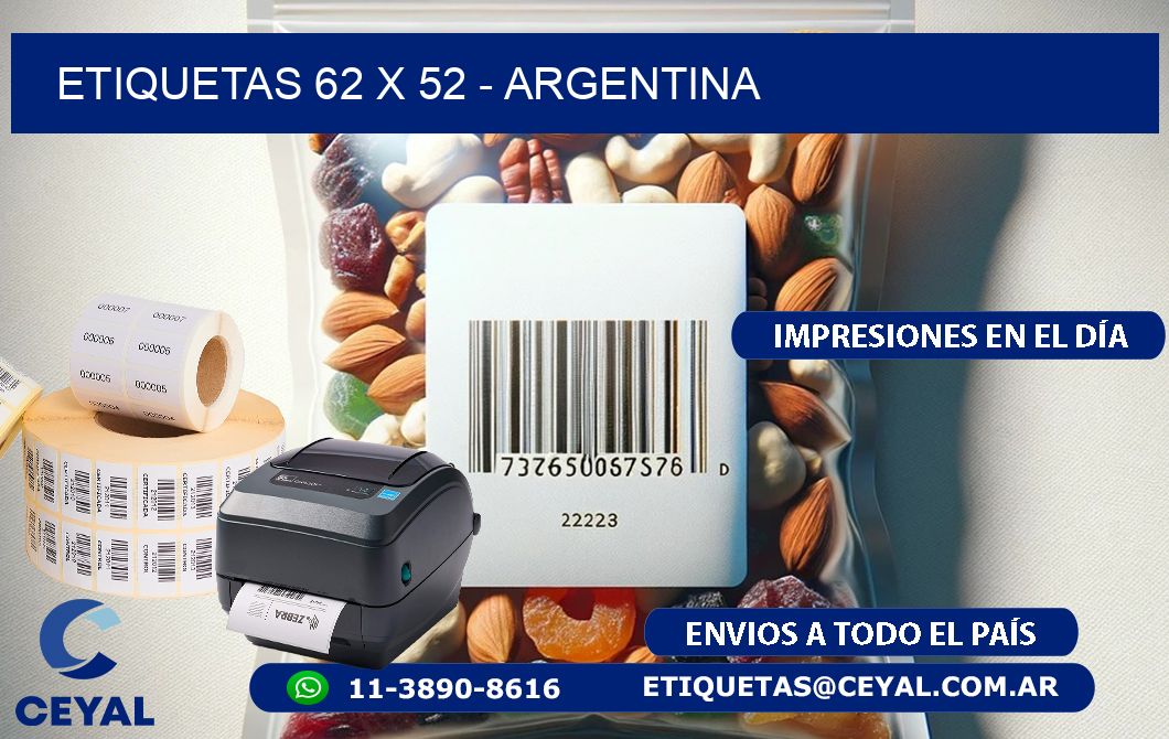 ETIQUETAS 62 x 52 - ARGENTINA