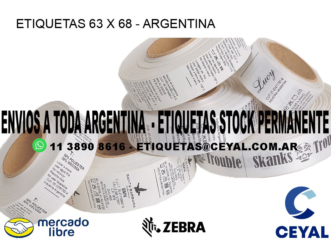 ETIQUETAS 63 x 68 - ARGENTINA