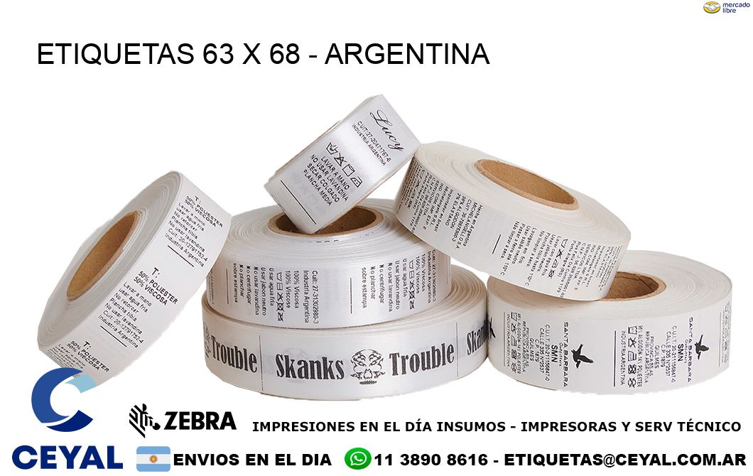 ETIQUETAS 63 x 68 - ARGENTINA