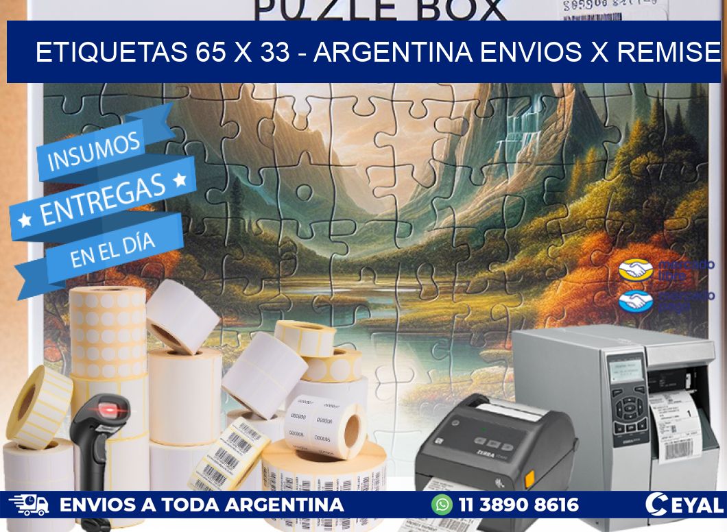 ETIQUETAS 65 x 33 - ARGENTINA ENVIOS X REMISE