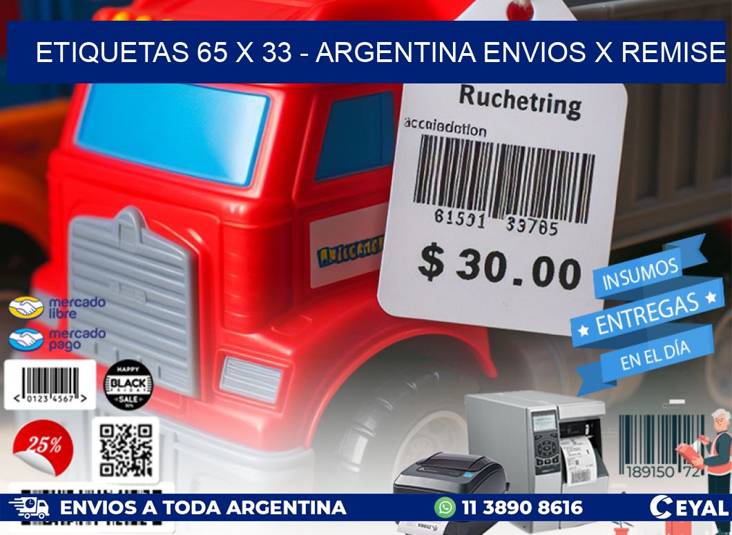 ETIQUETAS 65 x 33 – ARGENTINA ENVIOS X REMISE