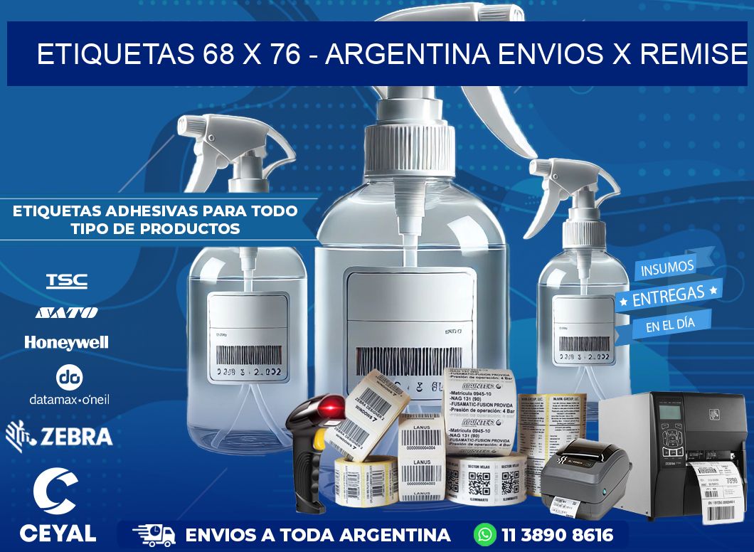 ETIQUETAS 68 x 76 – ARGENTINA ENVIOS X REMISE