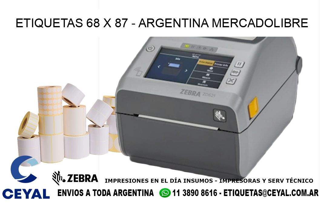 ETIQUETAS 68 x 87 - ARGENTINA MERCADOLIBRE