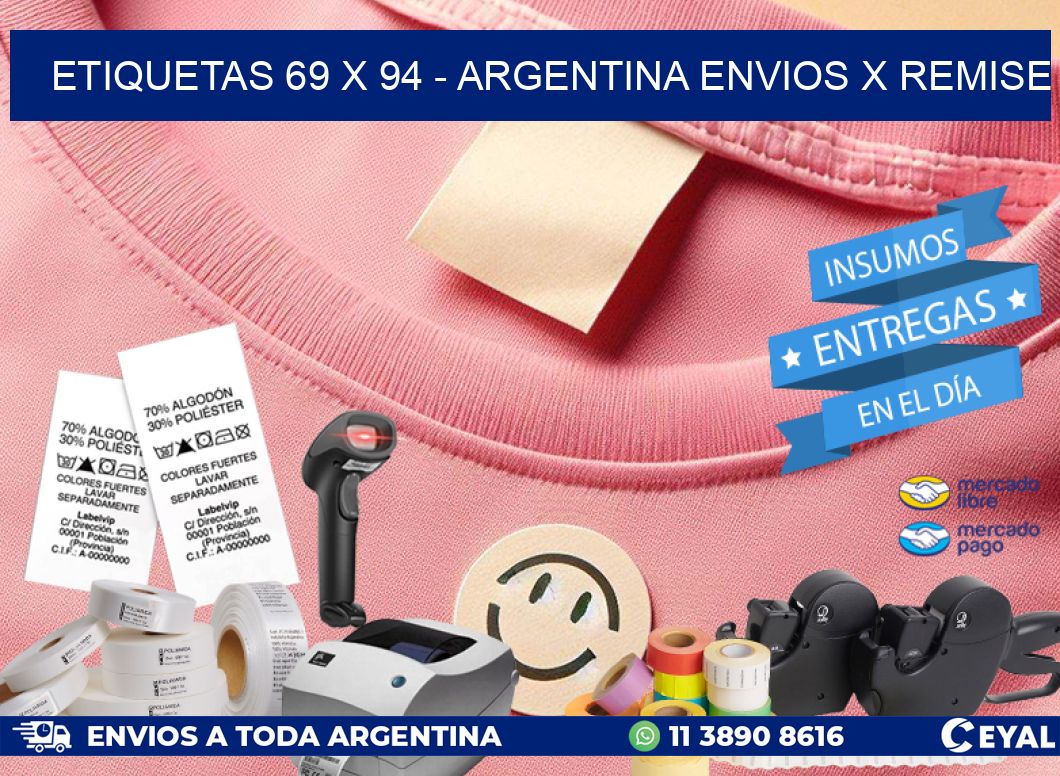 ETIQUETAS 69 x 94 – ARGENTINA ENVIOS X REMISE