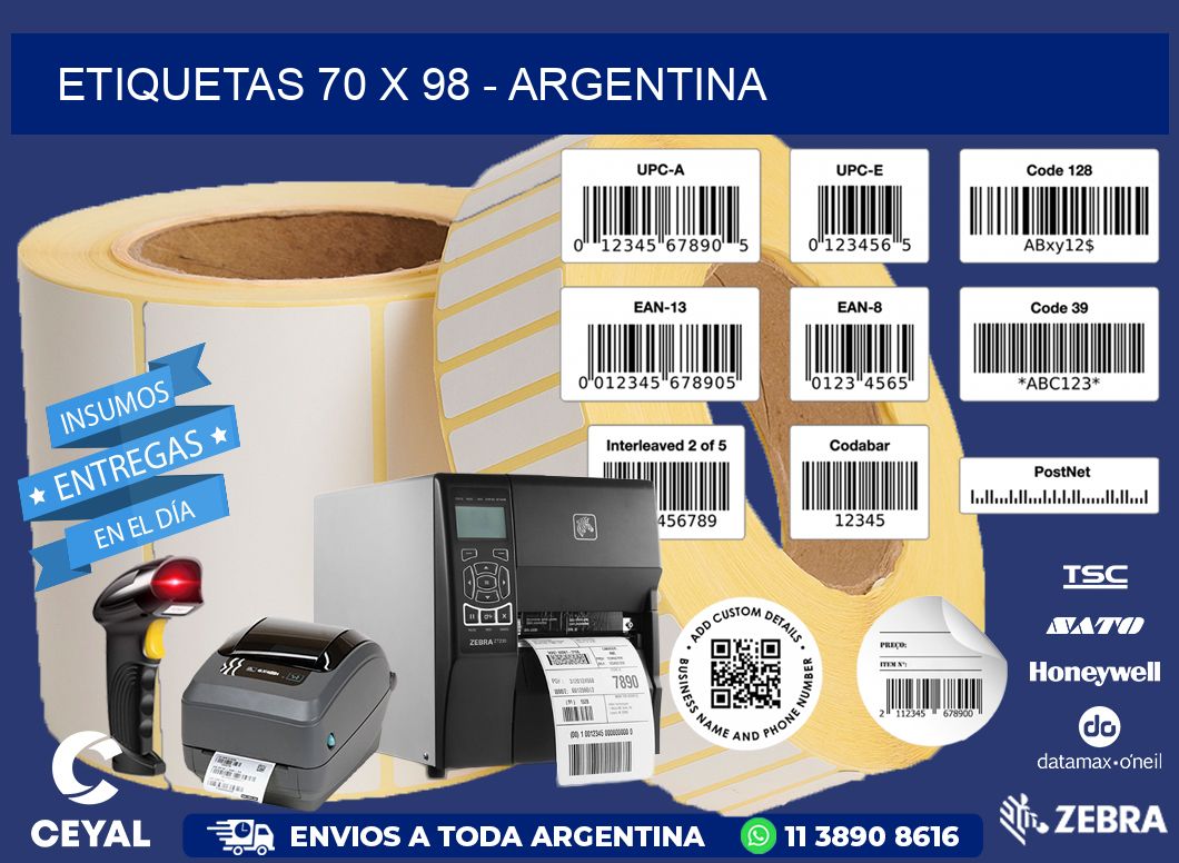 ETIQUETAS 70 x 98 - ARGENTINA