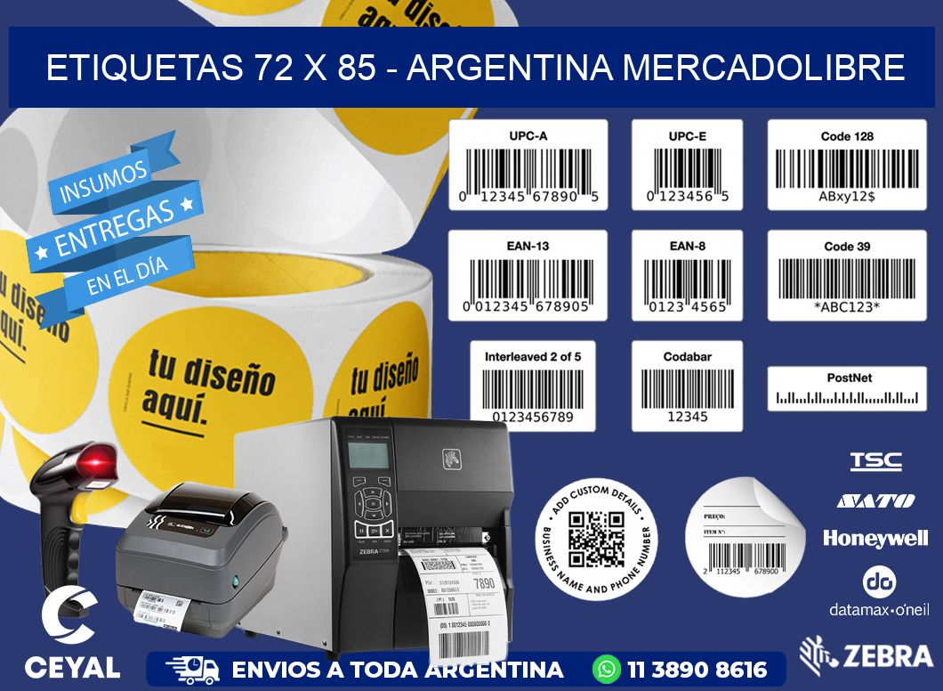 ETIQUETAS 72 x 85 - ARGENTINA MERCADOLIBRE