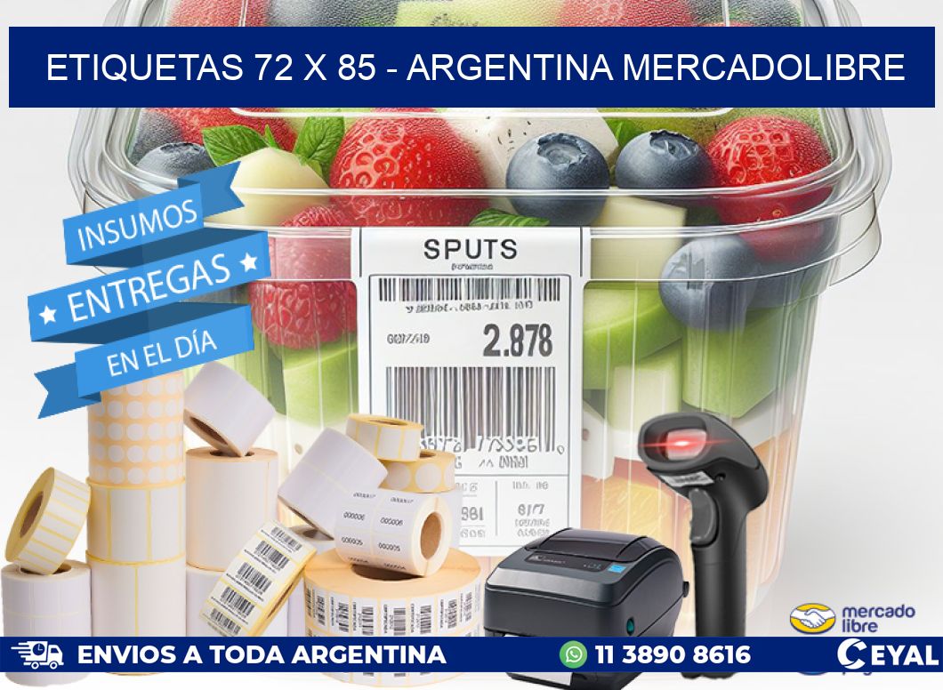 ETIQUETAS 72 x 85 - ARGENTINA MERCADOLIBRE