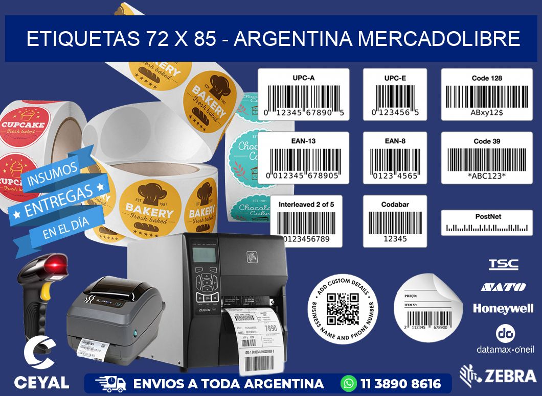 ETIQUETAS 72 x 85 - ARGENTINA MERCADOLIBRE