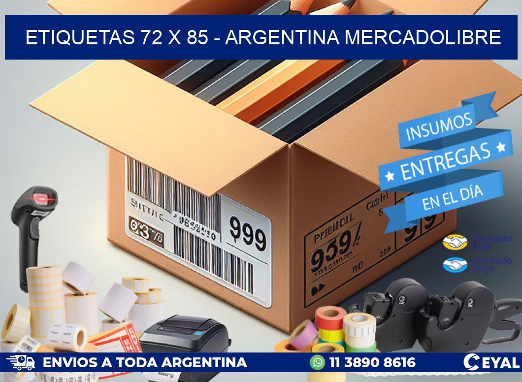 ETIQUETAS 72 x 85 - ARGENTINA MERCADOLIBRE