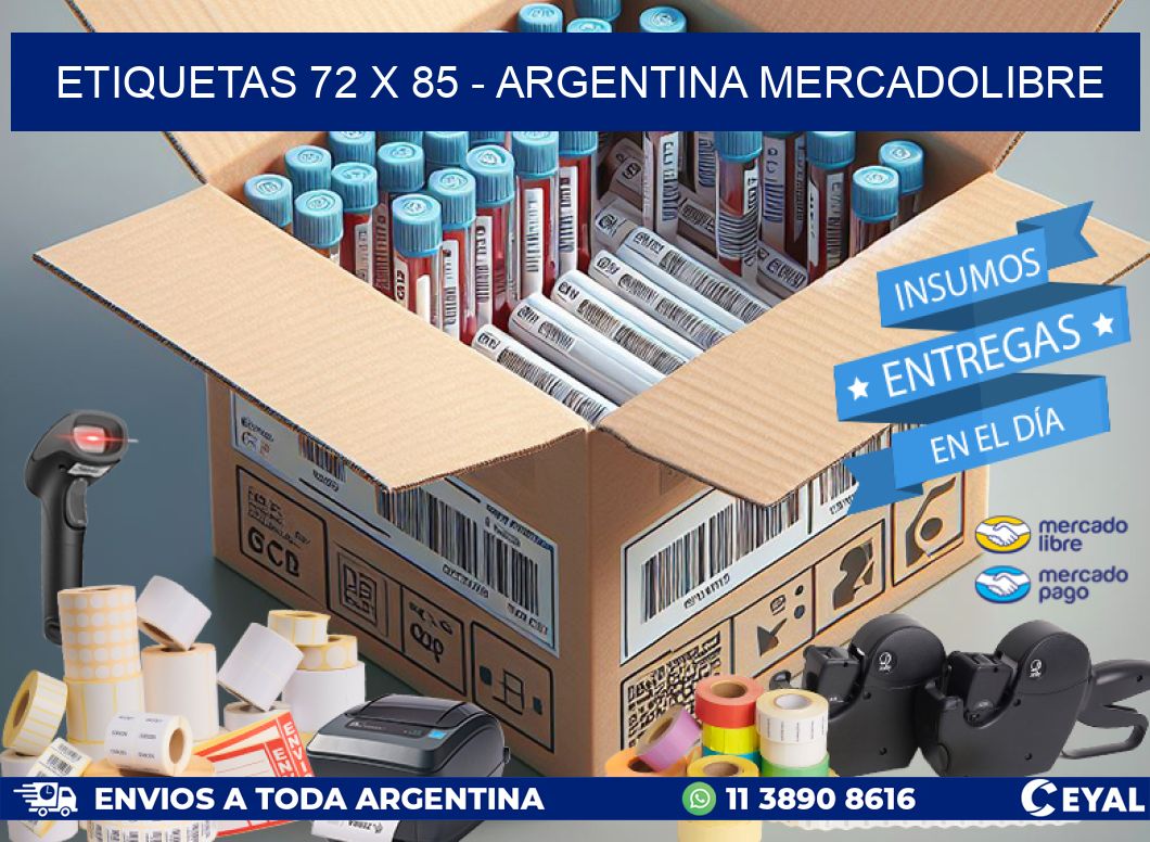 ETIQUETAS 72 x 85 - ARGENTINA MERCADOLIBRE