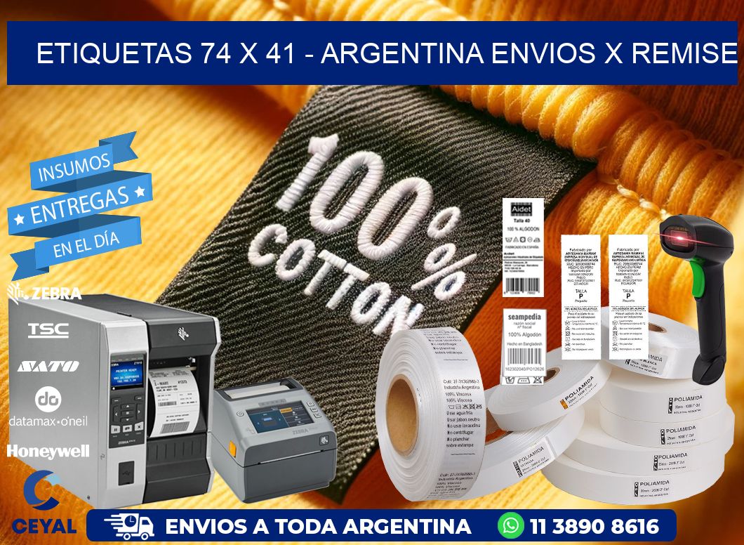 ETIQUETAS 74 x 41 - ARGENTINA ENVIOS X REMISE