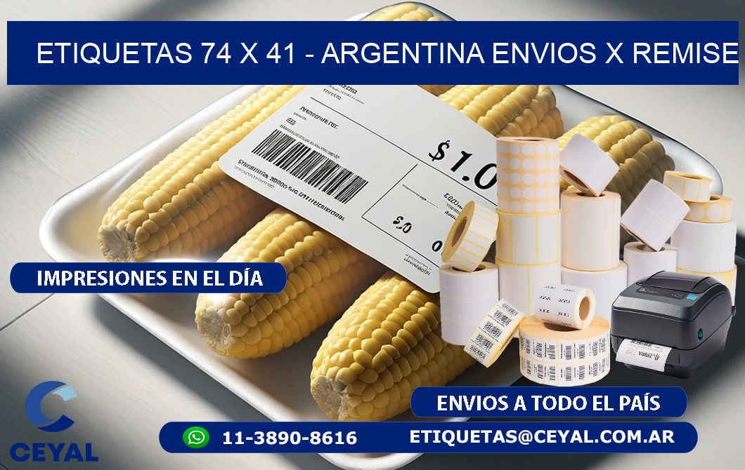 ETIQUETAS 74 x 41 - ARGENTINA ENVIOS X REMISE