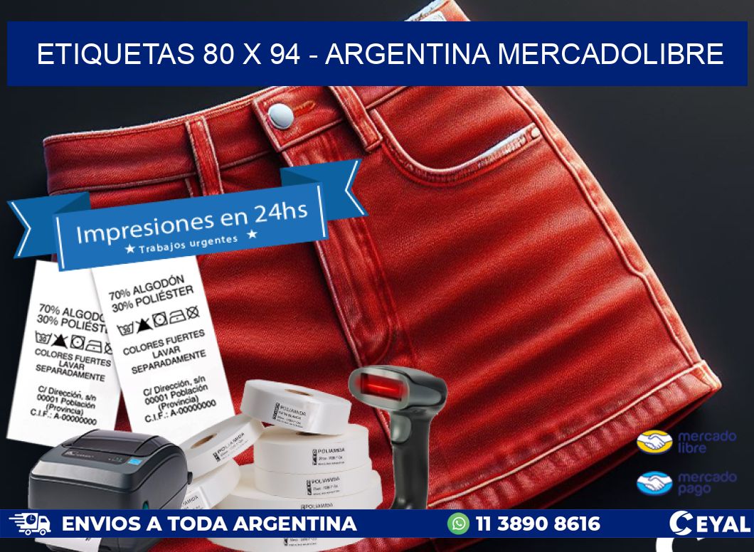 ETIQUETAS 80 x 94 - ARGENTINA MERCADOLIBRE