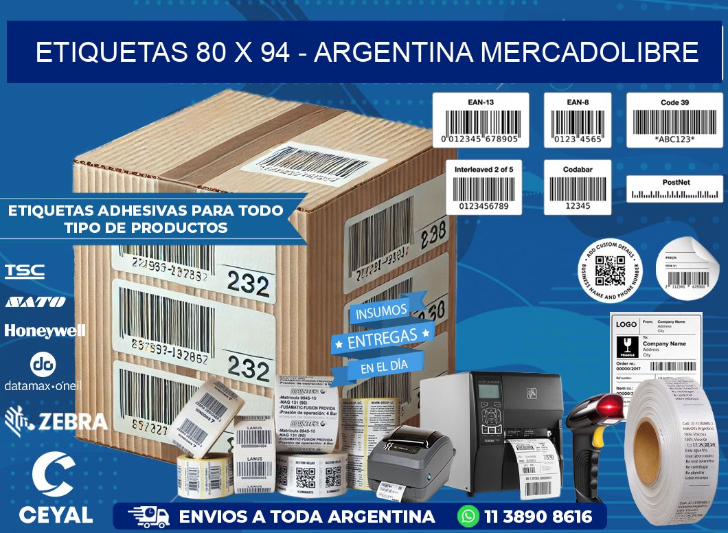 ETIQUETAS 80 x 94 - ARGENTINA MERCADOLIBRE