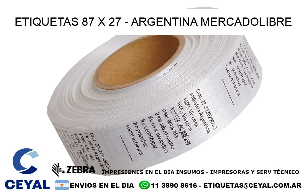 ETIQUETAS 87 x 27 - ARGENTINA MERCADOLIBRE