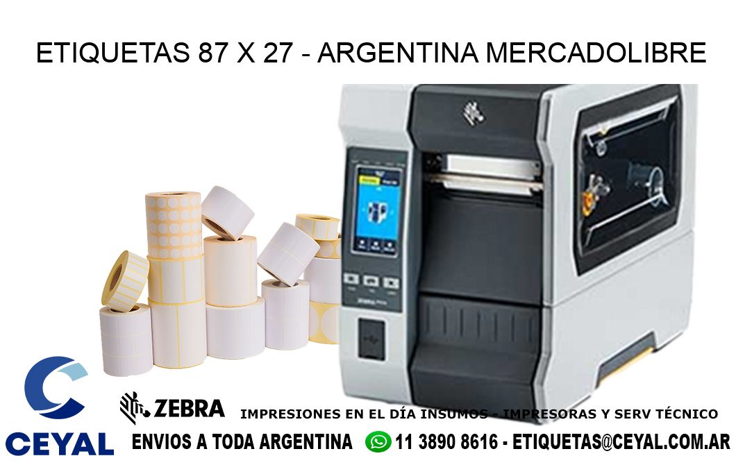 ETIQUETAS 87 x 27 - ARGENTINA MERCADOLIBRE
