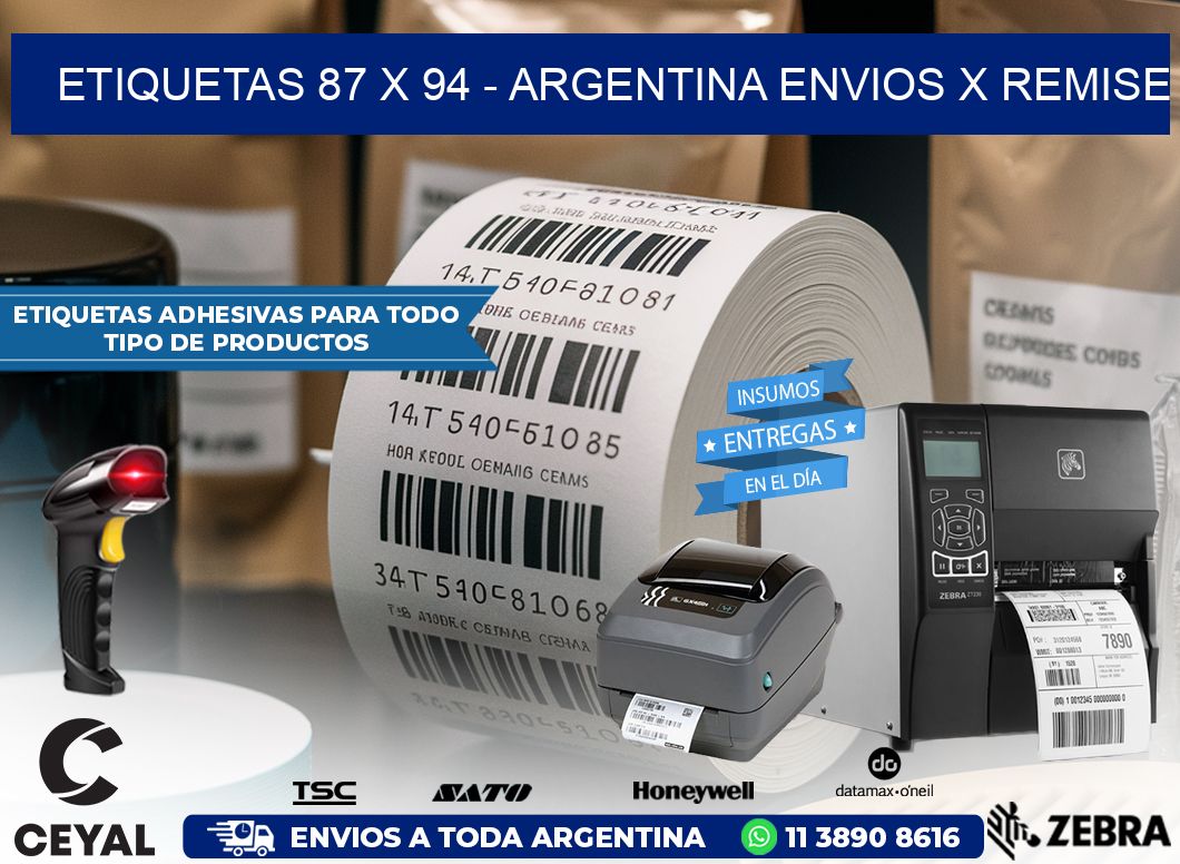 ETIQUETAS 87 x 94 – ARGENTINA ENVIOS X REMISE