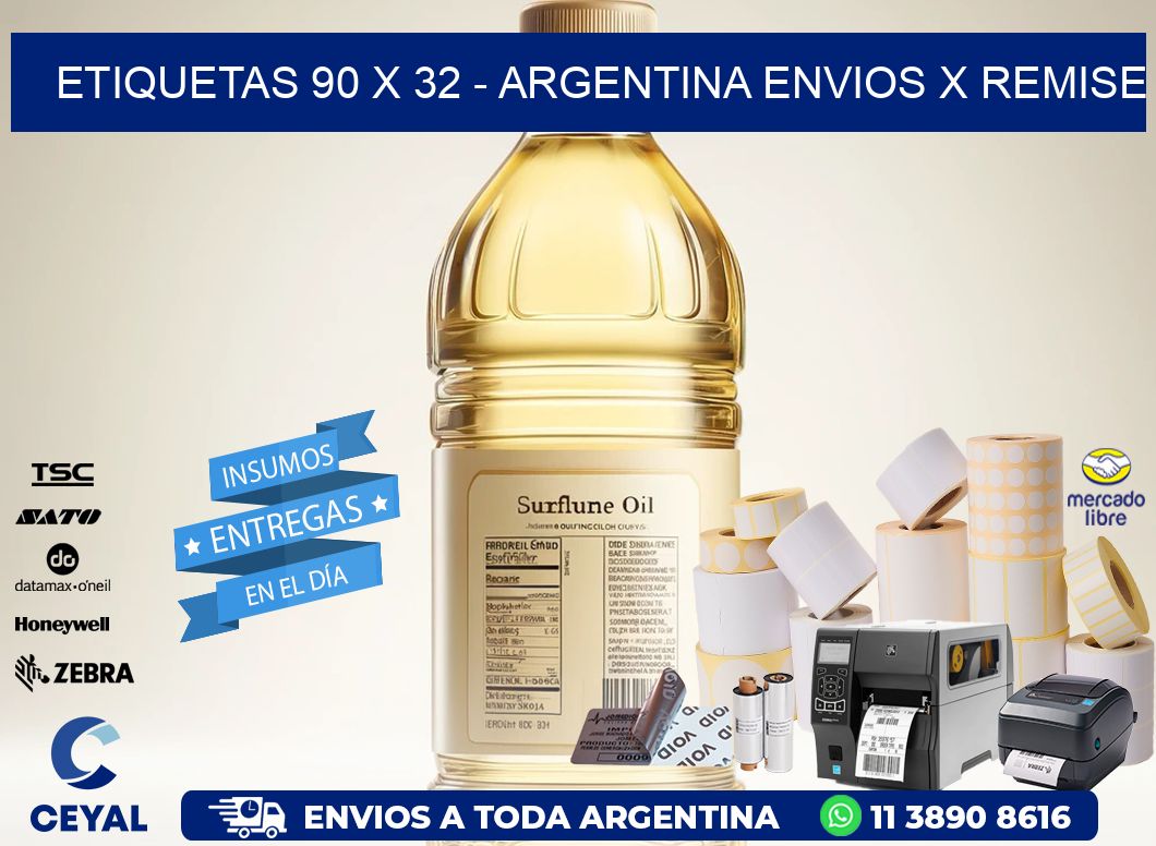 ETIQUETAS 90 x 32 - ARGENTINA ENVIOS X REMISE