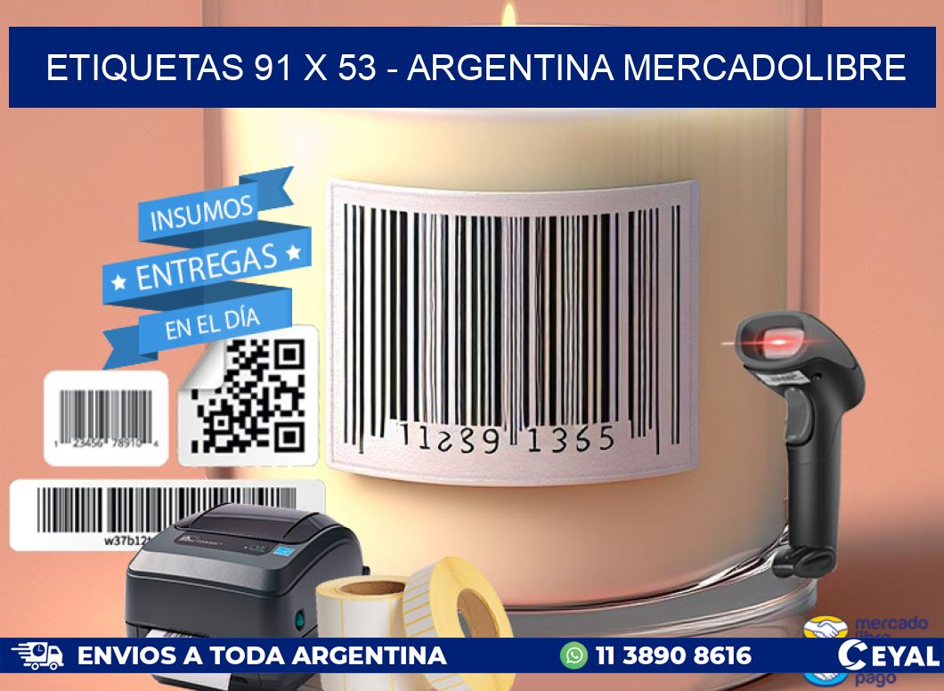 ETIQUETAS 91 x 53 - ARGENTINA MERCADOLIBRE